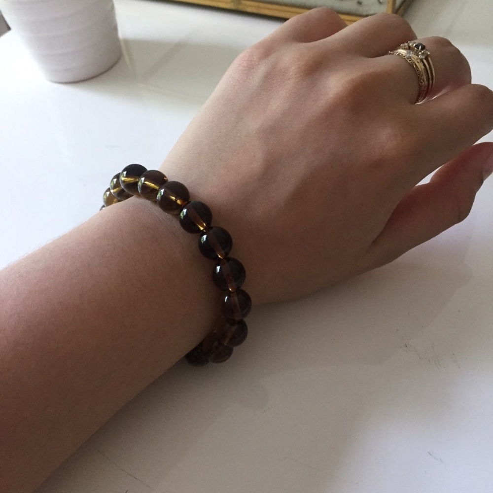 Smokey Quartz Vintage Beaded Bracelet